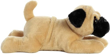 Aurora Adorable Flopsie Pug-Ger Stuffed Animal - Playful Ease - Timeless Companions - Brown 12 Inches