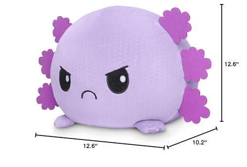 Teeturtle - Giant Moody Axolotl Plushie - Angry Purple Sparkle - Huggable, Soft, Pillowy, Sensory Toy Stuffed Animals That Show