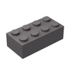 Plwooyur Classic Brick Block Bulk, Dark Gray Bricks 2X4, Building Bricks Flat 100 Piece, Compatible With Lego Parts And Pieces: 2X4 Dark Gray Bricks(Color:Dark Gray)