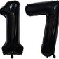 CollectiveMed. Number Foil Balloon 16 Inch  Black Colour (BLACK17)