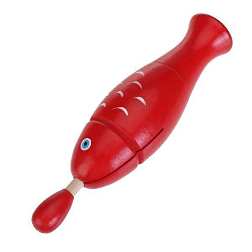 Cute Percussion Instrument Red Wooden Fish ChildrenS Toy W/Wood Beater Stick