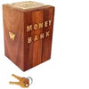 Special Valentine Day Gift, Handmade Wooden Money Bank Square Shape Coin Box, Butterfly Inlay Piggy Bank, Money Storage Box, Saf