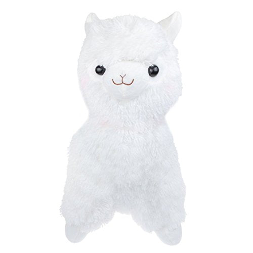 Tollion Cuddly White Alpaca Llama Lamb Toy -7' Stuffed Animal Cushion Plush Doll Valentine Gift New Baby Gift Graduate Gift Lovers Anniversary Fiesta Gift For Girlfriend Children Friends