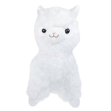 Tollion Cuddly White Alpaca Llama Lamb Toy -7' Stuffed Animal Cushion Plush Doll Valentine Gift New Baby Gift Graduate Gift Lovers Anniversary Fiesta Gift For Girlfriend Children Friends