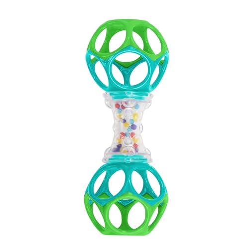 Bright Starts Oball Shaker Rattle Toy for Newborns, Colorful 1 Count Baby Rattle, Engaging Sensory Play for Infants