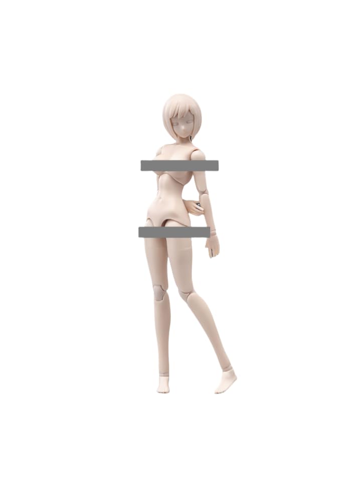Hiplay 1:12 Scale Female Half-Seamless Action Figure Body -Tall And Plump Body Shape, Large Bust And Fair Skin T86-St03A (White,Large Bust)