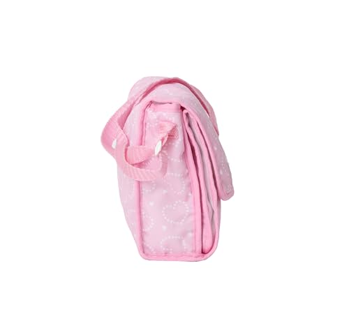 Madame Alexander On-The-Go Diaper Bag Essentials Set For Dolls, Pink Hearts