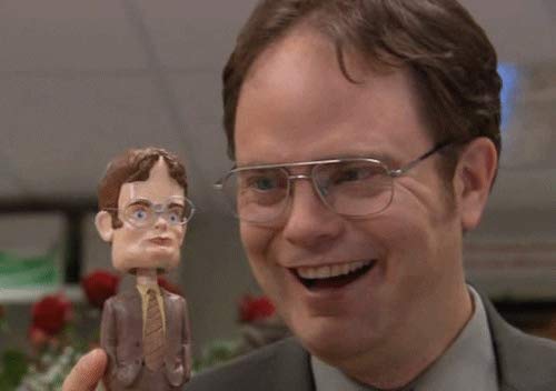 Cleaky Dwight Schrute Bobblehead - The Office Merchandise, Resin, Brown, Model mmeb-023, Perfect Gift for Fans