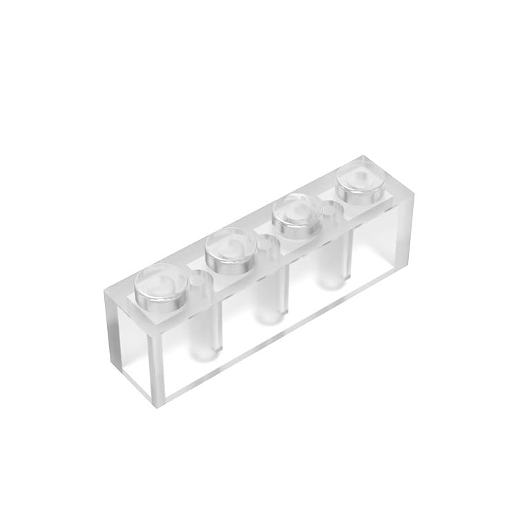 Classic Building Brick 1x4, 100 Piece Bulk Brick Block, Full Transparency 1x4 Bricks, Compatible with Lego Parts and Pieces 3010