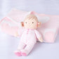 Little Me Plush 11 inch Baby Doll with Rattle, Brigitte (Floral Damask, Pink)
