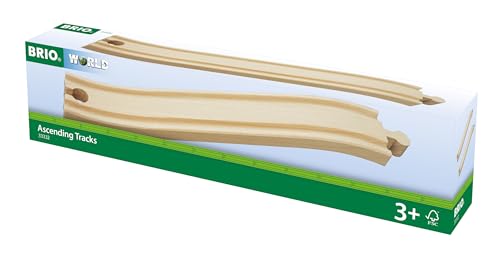 BRIO 33332 World Ascending Tracks - Wooden Train Set for Ages 3+ - Compatible with BRIO Railway Toys - One Size - FSC-Certified Wood
