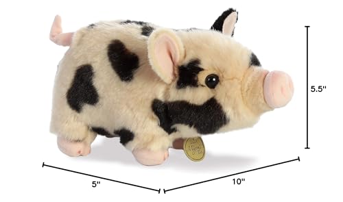 Aurora® Adorable Miyoni® Tots Pot-Bellied Piglet Spotted Stuffed Animal - Lifelike Detail - Cherished Companionship - Pink 11 Inches