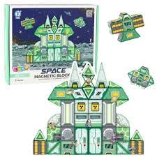 Space Magnetic Blocks Building Set For Kids | 3D Diy Construction Toy Castle | Stem Learning, Creative Play, Educational Magneti