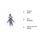 Plushland Adorable Blue Sock Monkey, The Original Traditional Hand Knitted Stuffed Animal Puppet 20 Inches
