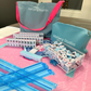 All In One - Mahjong Bundle - American Mahjong Set 166 2-Color Tiles - Blue & Pink Bag