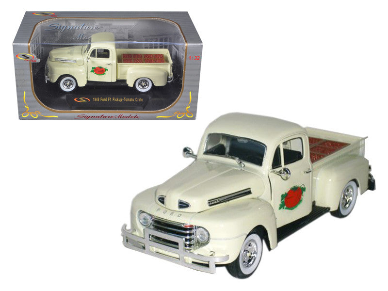 1949 Ford F1 Tomato Delivery Truck Cream 1/32 Diecast Model Car by Signature Models