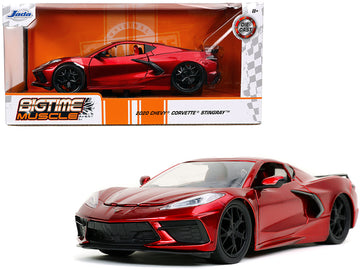 2020 Chevrolet Corvette Stingray C8 Candy Red ''Bigtime Muscle'' 1/24 Diecast Model Car By Jada