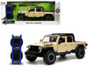 2020 Jeep Gladiator Rubicon Pickup Truck Cream With Roof Rack With Extra Wheels ''Just Trucks'' Series 1/24 Diecast Model Car By