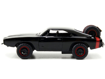 Dom'S Dodge Charger R/T Black With Red Tail Stripe And 1968 Dodge Charger Widebody Matt Black With Bronze Tail Stripe Set Of 2 P