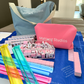 American Mahjong Set 166 Tiles - Mahjong Bundle - Blue & Tan Bag Blue Mat 2-color Pink Tiles
