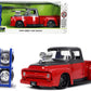 1956 Ford F-100 Pickup Truck Red And Dark Gray Metallic With Extra Wheels ''Just Trucks'' Series 1/24 Diecast Model Car By Jada