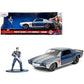 1973 Chevrolet Camaro Dark Blue Metallic With Gray Stripes And Winter Soldier Diecast Figure ''Marvel Avengers'' ''Hollywood Rid