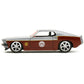 1969 Ford Mustang Silver Metallic And Dark Red And Star Lord Diecast Figure ''Marvel Guardians Of The Galaxy'' ''Hollywood Rides