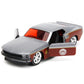 1969 Ford Mustang Silver Metallic And Dark Red And Star Lord Diecast Figure ''Marvel Guardians Of The Galaxy'' ''Hollywood Rides