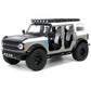 2021 Ford Bronco Gray And White With Matt Black Hood With Roof Rack ''M2 Motoring'' ''Just Trucks'' Series 1/24 Diecast Model Ca