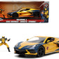 2020 Chevrolet Corvette C8 Stingray Gold Metallic And Dark Blue And Wolverine Diecast Figurine ''X-Men'' ''Marvel'' Series ''Hol