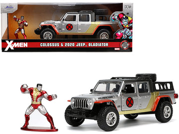 2020 Jeep Gladiator Pickup Truck Silver And Colossus Diecast Figurine ''X-Men'' Marvel ''Hollywood Rides'' Series 1/32 Diecast M