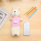 Korean Style Simple Cartoon Rabbit Pencil Case Creative Pencil Stationery Bag Children's Cute Plush Toy Primary School Gift
