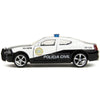 Jada 1:32 Die-Cast 2006 Dodge Charger Police Car, White, Metal, Model JAD33666, 2.5x5x1.75 inches, Perfect for