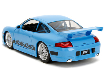 Porsche 911 Gt3 Rs Light Blue With Black Accents ''Fast & Furious'' Movie 1/24 Diecast Model Car By Jada