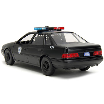 Ford Taurus Ocp Matt Black ''Detroit Police'' And Robocop Diecast Figure 35Th Anniversary ''Robocop'' (1987) Movie ''Hollywood R