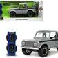 1973 Ford Bronco Pickup Truck Gray With Black Stripes With Extra Wheels ''Just Trucks'' Series 1/24 Diecast Model Car By Jada