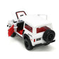 1973 Ford Bronco #008 White with Red and Black Stripes and Red Interior with Extra Wheels ''Just Trucks'' Series 1/24 Diecast Mo