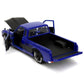 1972 Datsun 620 Pickup Truck #72 Blue Metallic with Black Stripes and Hood Toyo Tires with Extra Wheels Just Trucks Series 1/24