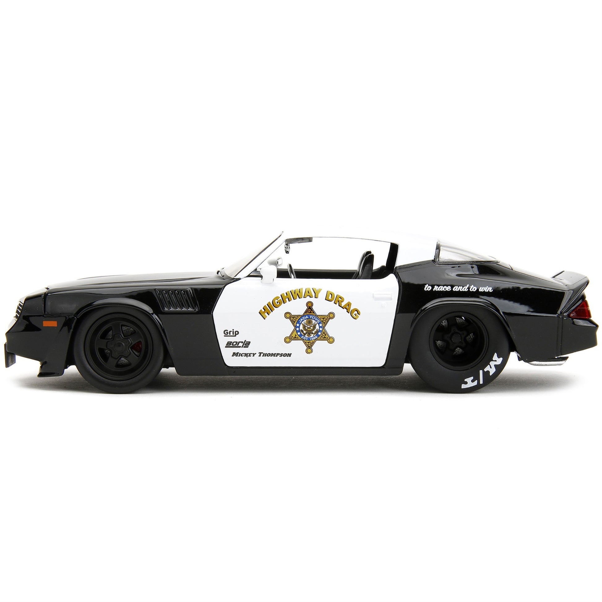 1979 Chevrolet Camaro Z28 Police Black and White ''Highway Drag'' ''Bigtime Muscle'' Series 1/24 Diecast Model Car by Jada