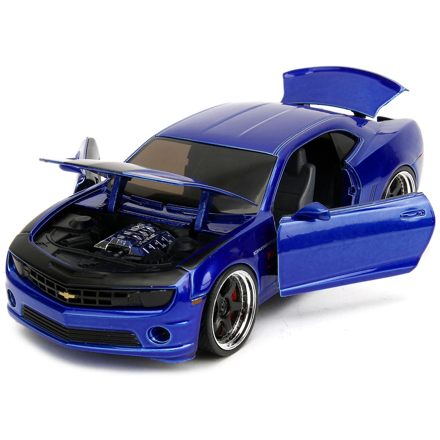 2010 Chevrolet Camaro Candy Blue with Black Hood ''Bigtime Muscle'' Series 1/24 Diecast Model Car by Jada