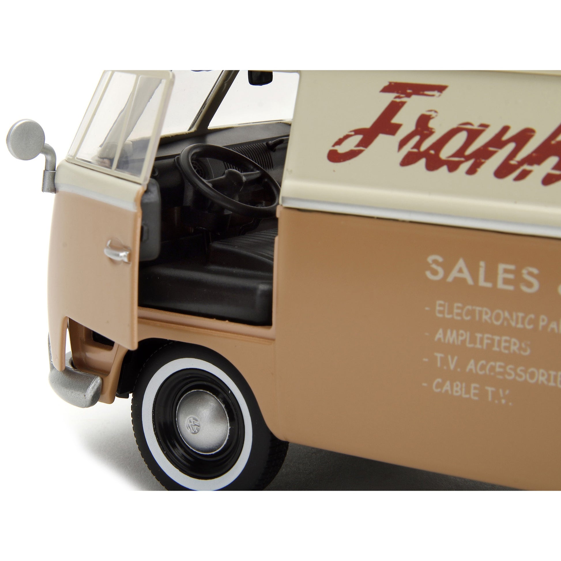 Volkswagen Bus ''Wheeljack'' Tan And Beige ''Frank'S Tv Repair'' And Transformers Logo Diecast Statue ''Transformers: Rise Of Th