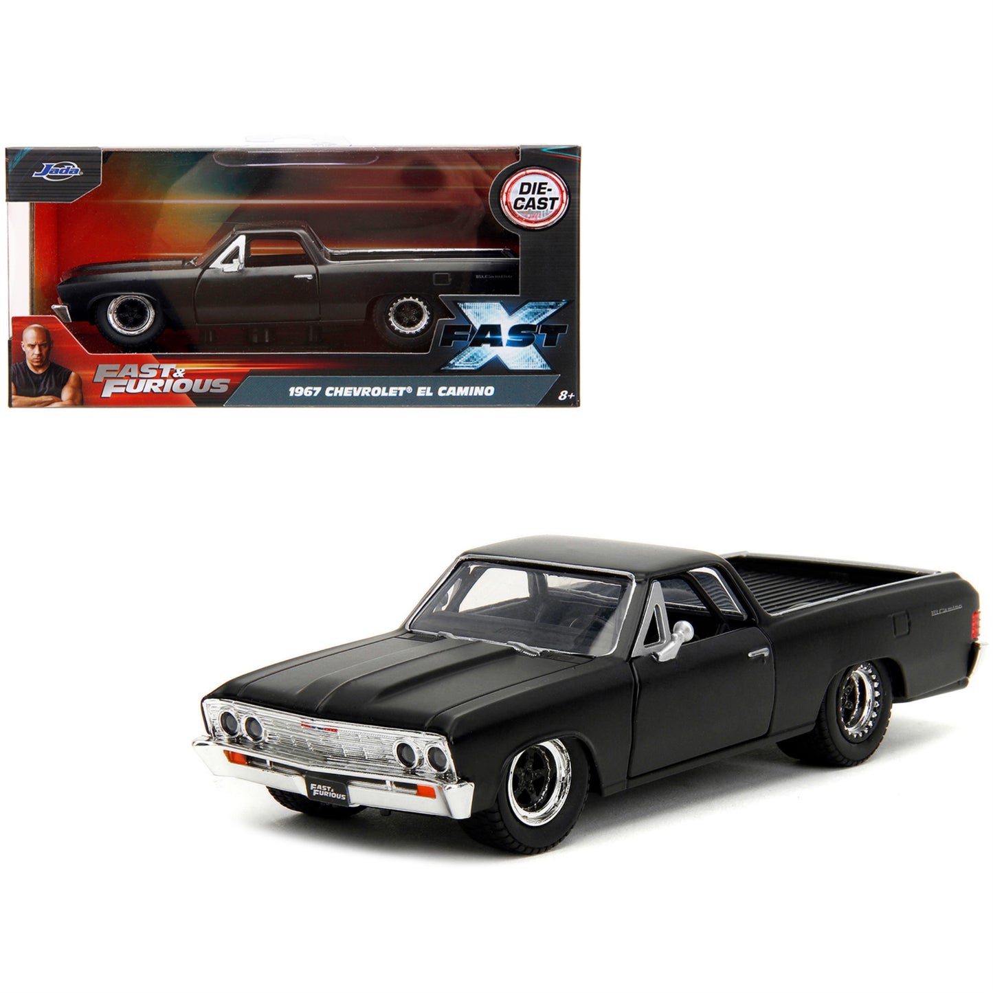 1967 Chevrolet El Camino Matt Black ''Fast & Furious'' Series 1/32 Diecast Model Car by Jada