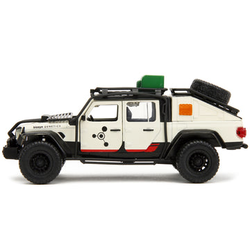 Jeep Gladiator Pickup Truck With Equipment Shell Beige With Graphics ''Biosyn Genetics'' ''Jurassic World Dominion'' (2022) Movi