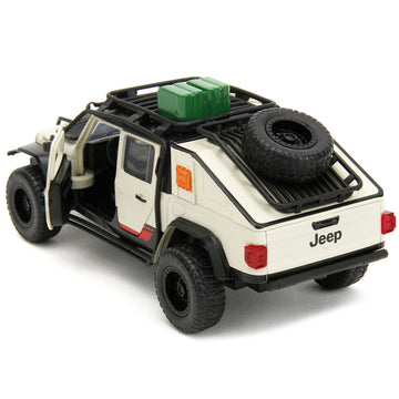 Jeep Gladiator Pickup Truck With Equipment Shell Beige With Graphics ''Biosyn Genetics'' ''Jurassic World Dominion'' (2022) Movi