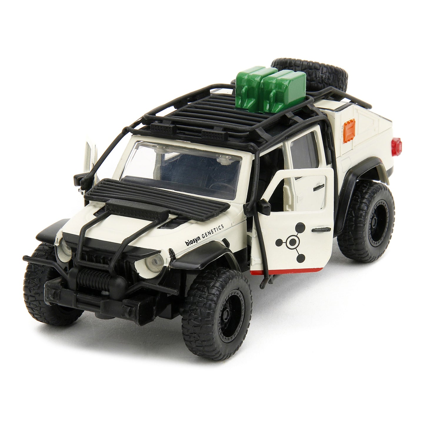 Jeep Gladiator Pickup Truck With Equipment Shell Beige With Graphics ''Biosyn Genetics'' ''Jurassic World Dominion'' (2022) Movi