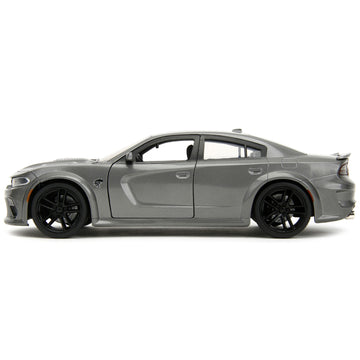 2021 Dodge Charger Srt Hellcat Gray Metallic ''Fast X'' (2023) Movie ''Fast & Furious'' Series 1/24 Diecast Model Car By Jada