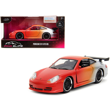Porsche 911 GT3 RS Matt Orange and Silver Metallic ''Pink Slips'' Series 1/32 Diecast Model Car by Jada