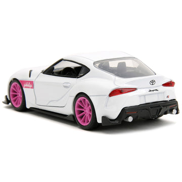 2020 Toyota Supra White Metallic with Pink Wheels ''Pink Slips'' Series 1/32 Diecast Model Car by Jada