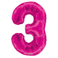 Hot Pink Foil Balloon  Age 3