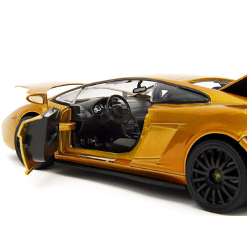 Lamborghini Gallardo Gold Metallic ''Fast X'' (2023) Movie ''Fast & Furious'' Series 1/24 Diecast Model Car by Jada